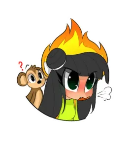 😡 Gadis anime, Monyet, Kartun, Stiker, Lucu telegram sticker