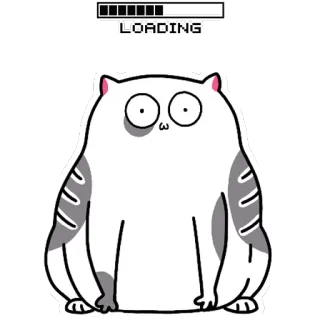 🌀 LOADING Katze, niedlich, laden, Tier, Aufkleber telegram sticker