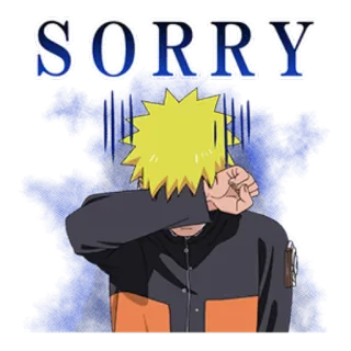 😞 Naruto SORRY Аниме, Извинения, Грустный, Эмоциональный, Манга, Мультфильм, Персонаж telegram sticker