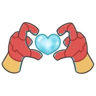 ❤️ Iron Man Homem de Ferro, coração, amor, super-herói, robô, Marvel, personagem, desenho animado telegram sticker