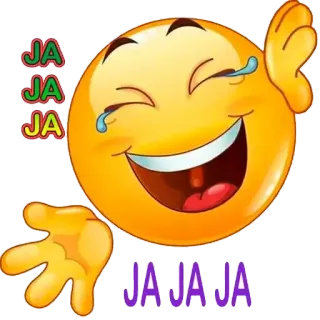 😂 JA JA JA emoji, laughing, humor, funny, meme whatsapp sticker