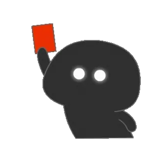 😐 красная карточка, штраф, предупреждение, мультфильм, аватар telegram sticker