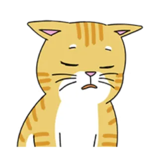 🐈 cat, animal, cute, cartoon, sad, tired telegram sticker