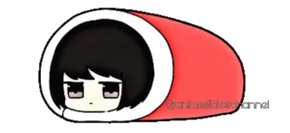 😶 anime, sleeping bag, cute, manga, chill whatsapp sticker