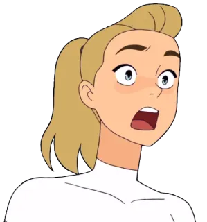 😮 Adora She-Ra and the Princesses of Power cartoon, shocked, surprised, expression, animation telegram sticker