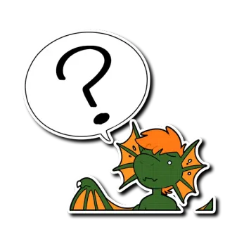 ❓ ? ponto de interrogação, dilema, confuso, desenho animado, pensando, ilustração telegram sticker