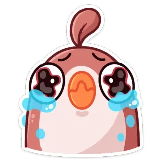 😭 cute, crying, bird, sad, emotional, cartoon telegram sticker