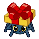 🎁 araña, regalo, lindo, dibujos animados, animal, obsequio telegram sticker