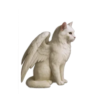 🪽 gatto, ali, animale, bianco, fantasy, angelo, gatto volante telegram sticker