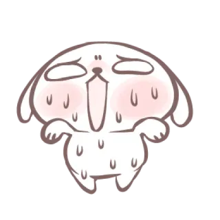 🎀 chó, đổ mồ hôi, hoạt hình, kawaii, kiệt sức, động vật, dễ thương telegram sticker