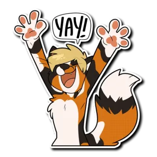 😄 YAY! Furry, Animal, Excitation, Fête, Joie telegram sticker