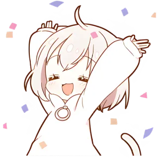 🥳 Anime, Mignon, Fête, Kawaii, Animé, Confettis telegram sticker