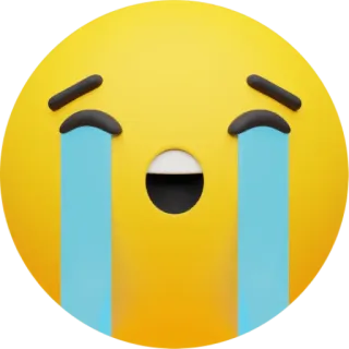 😭 emoji, triste, piangere, lacrime, espressione whatsapp sticker