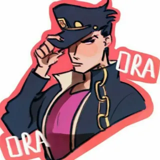 😕 Jotaro Kujo JoJo's Bizarre Adventure ORA ORA Anime, Manga, JoJo's Bizarre Adventure, Jotaro Kujo, Ora Ora, Pose de pelea, Sombrero, Personaje telegram sticker