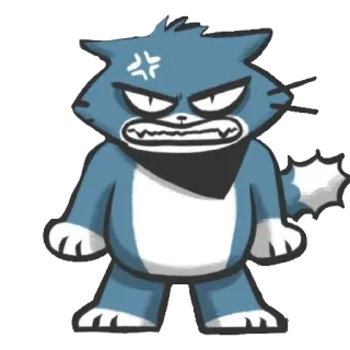 😤 gato, enojado, dibujos animados, pegatina telegram sticker