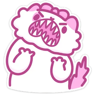😡 wütend, Monster, Cartoon, Kreatur, gruselig, Illustration, rosa telegram sticker
