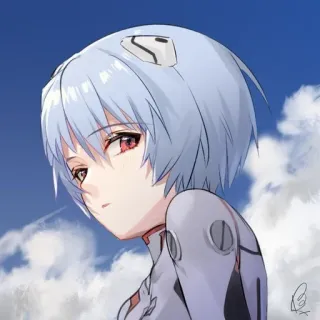 🌊 Rei Ayanami Neon Genesis Evangelion อนิเมะ, เรย์ อายานามิ, Neon Genesis Evangelion, เอวา, ตัวละคร, ผู้หญิง telegram sticker