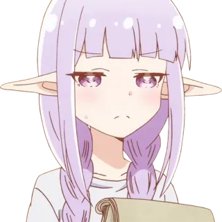 😒 Anime, Elf, Mädchen, Süß, Cartoon, Figur whatsapp sticker