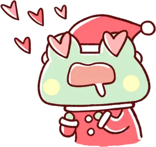 😍 rana, cartoni animati, cuori, amore, carino, animato, adesivo whatsapp sticker