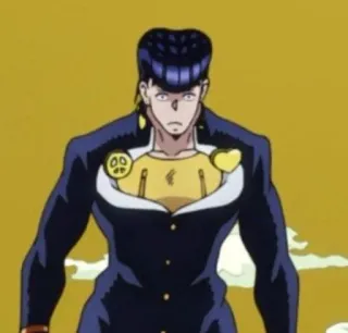 🙁 Josuke Higashikata JoJo's Bizarre Adventure anime, jojo, josuke, higashikata, diamond is unbreakable, personaggio, manga whatsapp sticker