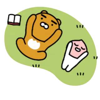 👥 Desenho animado, Relaxante, Deitado, Livro, Ryan, Apeach telegram sticker