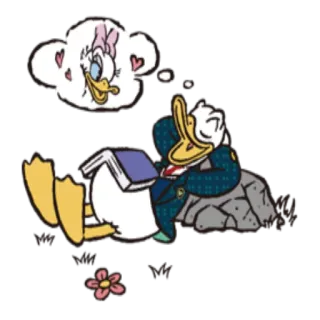 😴 Donald Duck dessin animé, Disney, Donald Duck, Daisy Duck, amour, rêve, dormir telegram sticker