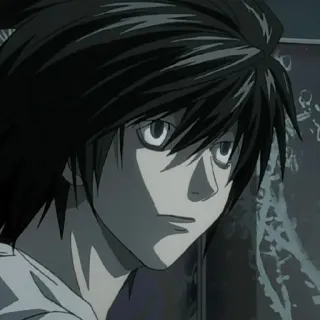🍎 L Lawliet Death Note Anime, Death Note, L Lawliet, Detetive, Mangá telegram sticker