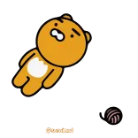 ✨ Ryan Faints! Cartoon, Ryan, Kakao Friends, Matt, Erschöpft, Süß whatsapp sticker