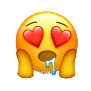 🤤 絵文字, 愛, ハート目, 愛情, 表現, 顔文字 telegram sticker