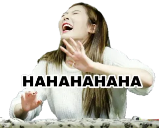 😆 HAHAHAHAHA śmiech, kobieta, śmieszne, szczęśliwy, haha telegram sticker