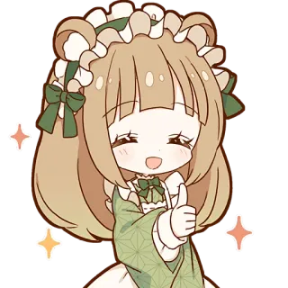 👍 Anime, Süß, Cartoon, Mädchen, Daumen hoch whatsapp sticker