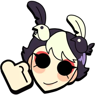 👍 Cartoon, Middelvinger, Vogel, Meisje, Sticker, Aanstootgevend telegram sticker