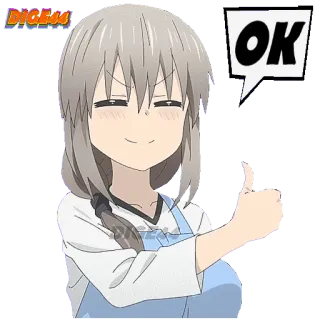 🆗 Uzaki Hana Uzaki-chan Wants to Hang Out! OK anime, manga, uzaki chan, ok, thumbs up, sticker, cute telegram sticker