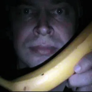🍌 jedzenie, owoc, banan, twarz, ciemny, mężczyzna telegram sticker
