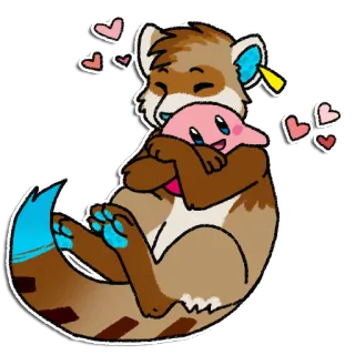 💖 Kirby furry, otter, kirby, cute, kawaii, animal, character telegram sticker
