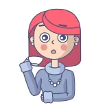 😲 kobieta, dziewczyna, kreskówka, ilustracja, postać, naklejka telegram sticker
