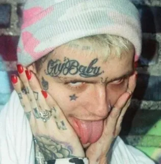 🥰 Lil Peep Crybaby lil peep, แร็ปเปอร์, crybaby, เพลง, รอยสัก, ภาพเหมือน telegram sticker