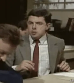 😖 Mr. Bean comedy, funny, humor, television, tv show whatsapp sticker