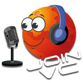 🤝 Join Uz Dessin animé, Planète, Casque audio, Microphone, Join Uz telegram sticker