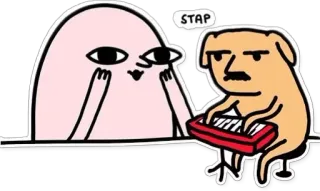 🤗 STAP Cartone animato, Umorismo, Divertente, Stop, Ferma, Meme telegram sticker