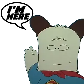 🙋 Itchy The Itchy & Scratchy Show I'M HERE kreskówka, mysz, simpsonowie, itchy, postać telegram sticker