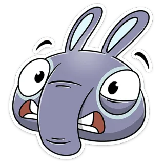 😳 Dibujo animado, Animal, Divertido, Tonto, Ilustración, Criatura, Expresión telegram sticker