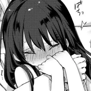 🖤 ぱちっ Anime, Manga, Mädchen, weinend telegram sticker