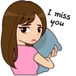 😞 I want person triste, fille, émotionnel, vouloir, personne, dessin animé telegram sticker