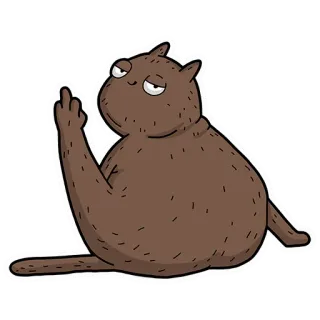 🖕 chat, doigt d'honneur, grossier, offensant, dessin animé, animal telegram sticker