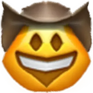 🤠 Emoji, Sorriso, Chapéu, Amarelo telegram sticker