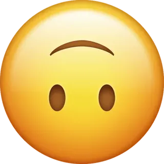 🙃 emoji, upside down, face, yellow whatsapp sticker
