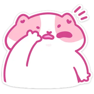 😐 chomik, słodki, kawaii, zwierzę, kreskówka, różowy, biały, naklejka whatsapp sticker
