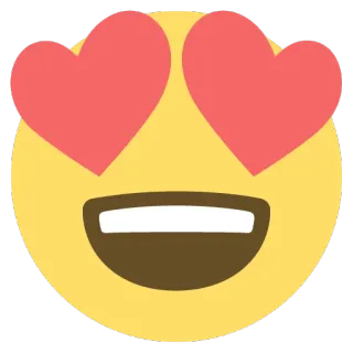 😍 Emoji, Liebe, Herzaugen, Glücklich, Gelb whatsapp sticker