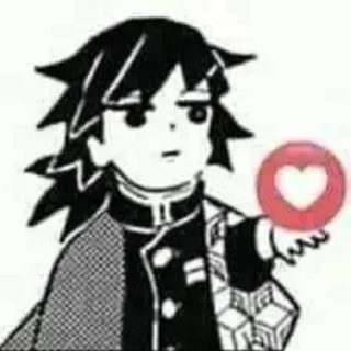 💗 Giyu Tomioka Demon Slayer Anime, Demon Slayer, Giyu Tomioka, Coeur, Mignon, Manga, Chibi telegram sticker